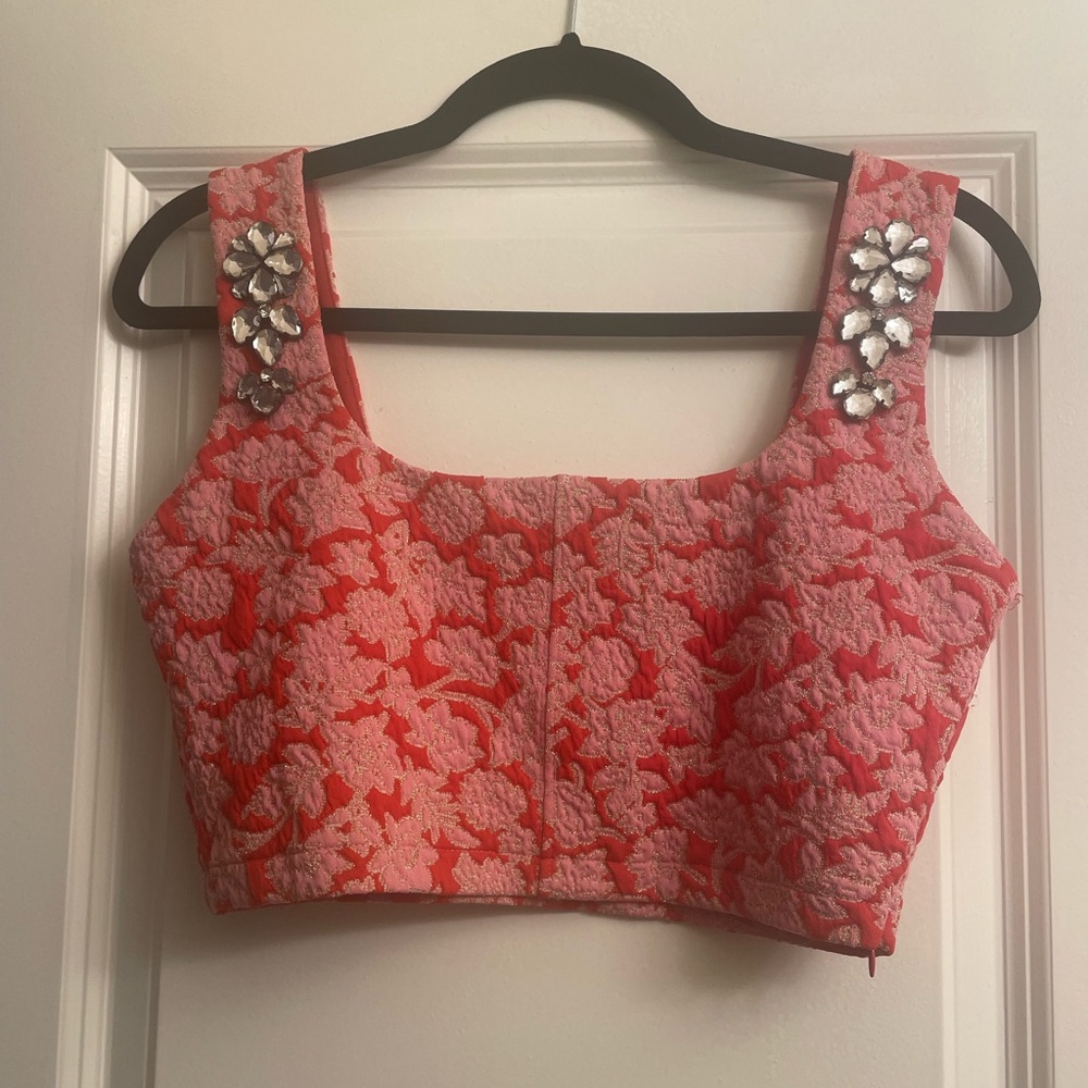 Zara Rhinestoned Crop Top